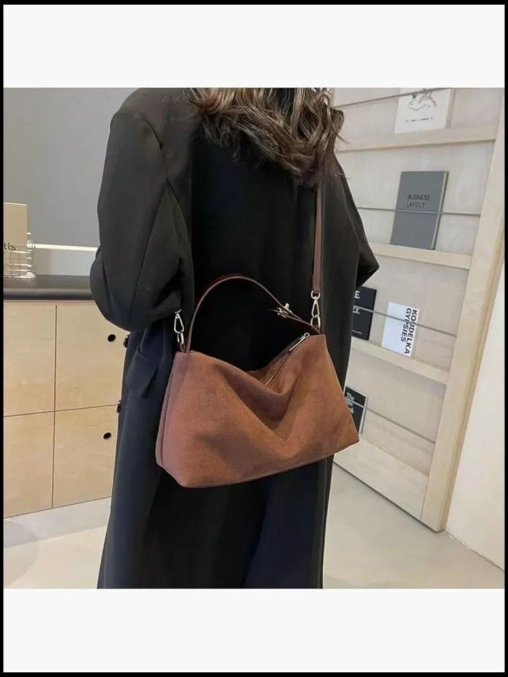 Slouchy Faux Suede Hobo Bag Crossbody Shoulder Tote Purse Satchel Handbag